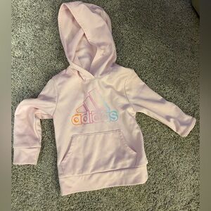Adidas Light Pink Hoodie with Colorful Logo 3t
